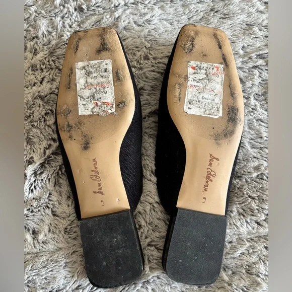 Sam Edelman Lavina Slip On Squared Toe Buckle Detail Black Mules Sz 9 - Picture 5 of 5